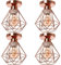 TOKIUS Retro Deckenlampe 16CM Vintage Deckenleuchte im Industrial Design Geometrisch Lampenschirm E27 Lampe aus Eisen Käfig Pendelleuchte Roségold (4 Stücke)