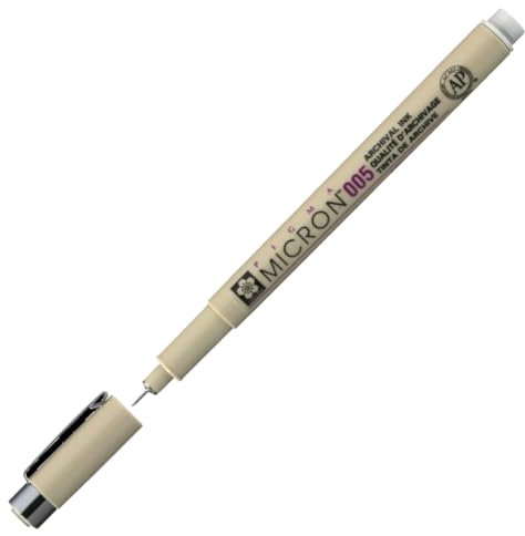 SAKURA Pigma Micron 005 Fineliner - 0,20 mm Spitze - Archivtinte - Helles, kühles Grau - Auslaufsicher & wasserfest - Perfekt für Illustrationen, Zeichnungen & Journaling