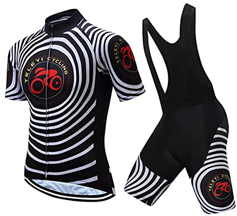Hotlion Herren-Fahrradtrikot-Set, Sommer, kurzärmelig, atmungsaktiv, für Herren, Cc6318-2a, L