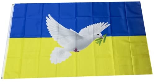 Stormflag Mauretanien Ukraine Flagges (90cmx150cm) Taube Frieden Polyester 90g mit Ösen mit Doppelnadel