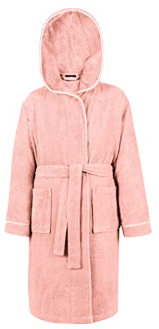LAYNENBURG Premium Accappatoio per Bambini e Ragazzi con cappuccio - Ragazzo e Ragazza - 100% Cotone - OEKO TEX Standard 100 - soffice spugna - Taglia (158-164, Rosa)