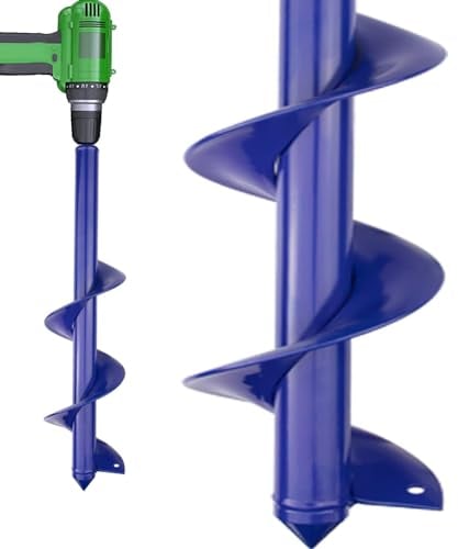 SYITCUN Punta elicoidale per Trapano da Giardino 9x40cm, Strumento per Scavare per Piante, per forare, Punta a trivella Solida, Punta a Spirale