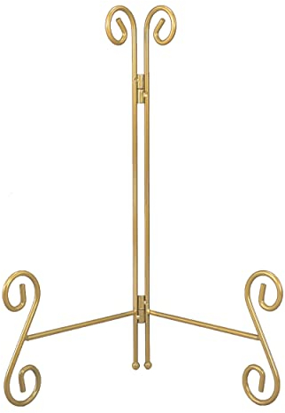 HOPEME Gold Display Stand, 10Inch Plate Stand for Display, Tabletop Holder Stand for Picture Frames, Cookbooks, Decorative Plates, Photo and Dish( 1 PACK )