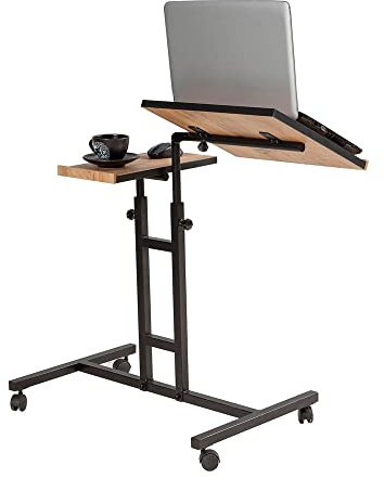 WellHome Tisch tragbar , 100% Agglomerat -Board in Melamin, Atlantikkiefernfarbe abgelehnt 37x87x40 cm Atlantische Kiefer Schwarz