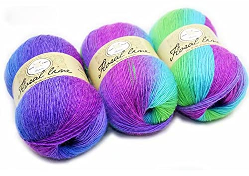 Baumwollgarn Häkelgarn Häkelgarn Farbverlauf Baumwollgarn, 400M Häkelmaterial Gefärbtes Farbverlauf Baumwollgarn, Häkelgarn Rolle zum Handstricken DIY Pullover Decke Kostüm Garn Garn