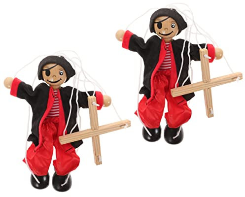 TOYANDONA 2 Piezas De Marionetas para Niños Marionetas De Cuerda Juguete Pirata Marionetas Adorables Marionetas para Niños Encantadores Juguetes Interactivos Juguete Pequeño