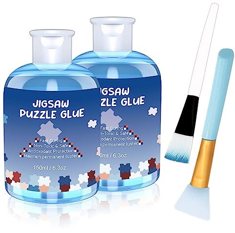 EIGTWEN Jigsaw Puzzle Glue, 150ml Jigsaw Glue Suitable for Jigsaw Puzzles for Adults 1000,Preserve The Eternal Beauty of The Puzzle,It is An Indispensable Jigsaw Accessories(2 pcs)