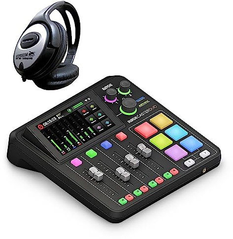 Rode Rodecaster Duo Audio Production Studio para podcasts, streaming, creación de contenidos + auriculares keepdrum