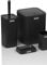 Badezimmer Zubehör Badezimmer Zubehör Set Luxus Modern Bad Set Zahnbürstenhalter Becher Qtip Halter Toilettenbürste Set Seifenschale Mülleimer Seifenspender (5er Set, Schwarz)