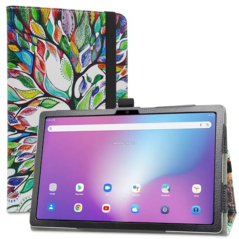 LiuShan Hülle für Blackview Tab 11 WiFi,Hülle für OSCAL Pad15, Folding PU Leder Tasche Hülle Case mit Ständer für Blackview Tab 11 WiFi/OSCAL Pad15 (2023) Tablet 10.36 Zoll,Love Tree
