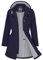 ATLASLAVA Regenjacke Damen Lang Wasserdicht Kapuze Regenmantel übergangsjacke Trenchcoat Outdoor Mantel Navy Blau XL