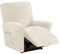 LIFEDX Sesselschoner Sesselbezug Sesselhusse 4-Teilig, Relaxsessel Jacquard Stretch Sofa Überzug, Universal Sessel Überzug mit Elastisch Taschen, Elastisch Bezug für Liege Sessel- White||1 Seater