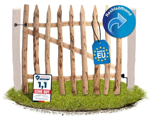 Schwanfeld® 90x100cm Premium Staketenzaun Tor - [WETTERBESTÄNDIGES TOR FÜR ZAUN GARTEN] - inkl. Scharniere - Hochwertiges Tor Gartenzaun Holz - FSC ® zertifiziertes Holz - Rollzaun Tor