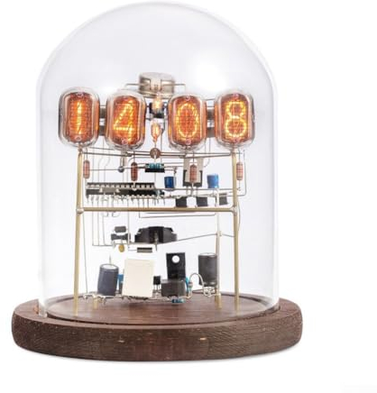 AIDNTBEO Nixie Tube Clock, IN-12 Nixie Röhrenuhr, Digitale Röhrenuhr, Punk, Digitale Röhre, Nixie Uhr, LED-Uhr, DIY, kreatives Uhr-Set, 14,5 x 17,8 cm(B)