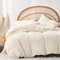AShanlan Creme Beige Boho Bettwäsche 200x200cm Getuftet Bohemian Style Bettbezug 3teilig Gewaschene Microfaser Geometrisch Doppelbett Bettwäsche Set und Kissenbezug 80x80 cm mit Reißverschluss