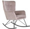 Home ESPRIT Schaukelstuhl, Schwarz, Rosa, Polyester, Metall, 68 x 90 x 92 cm