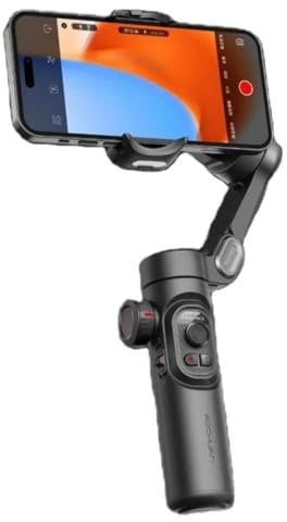 3-Axis Gimbal, Gimbal Stabilizer for Smartphone w/RGB Magnetic Fill Light Phone Gimbal for iPhone/Android Foldable iPhone Gimbal w/Upgraded Face Tracking Vlog Recording-Smart X Pro Kit