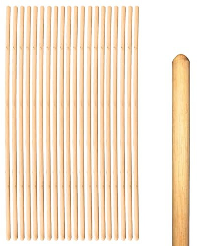 Wooden Broom Handle Stick Replacement Wood Handle Heavy Duty Durable Wood Broom 48 inces (120 cm) Long Mop Handle 15/16 (23/24mm) Diameter Broomstick Wooden Pole Only (Pack of 20, 15/16 (23/24mm))