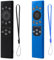 Confezione da 2 cover per telecomando Samsung Smart Solar Cell Remote 2021 2022 BN59-01357/01385/01265A, antiscivolo, antiurto, in silicone, con cordino anti-smarrimento, blu reale e nero