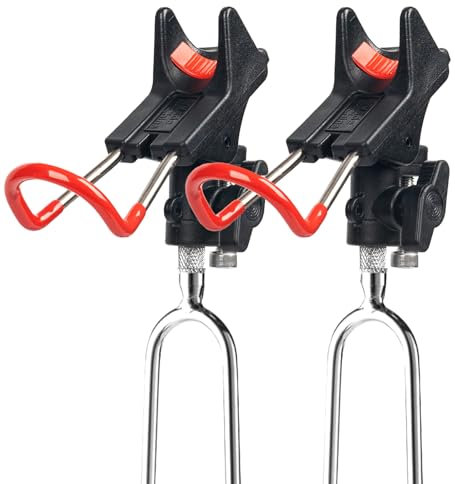 Sgehai 2 soportes para caña de pescar, de acero inoxidable ajustable en 360°, para pesca en ribera, pesca en mar, pesca en reservorio