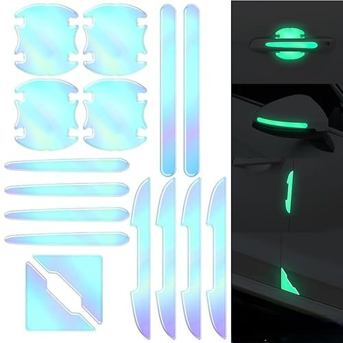 Auto Türgriff Schutzfolie für AIXAM 2011 2016 2018 2020, Lackschutzfolie 3D Autotürgriffschutz Aufkleber Reflektierenden Sicherheitsstreifen Kratzfest Autotürkantenschutz,B