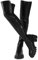 ErikenUrben Donna Nero Coscia Stivali Pelle sopra Il Ginocchio Stivali Platform Tacco Largo Stivali Stretch al Ginocchio Lungo Stivali Zip Numero 37