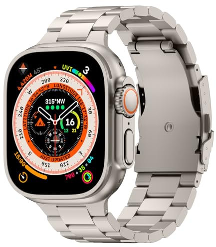 SEURE Titan Armband Kompatibel mit Apple Watch Ultra 2/Ultra 49mm,Serie 10 46mm,Serie 9/8/7 45mm,Serie SE2/6/SE/5/4 44mm, 3/2/1 42mmTitanlegierungs armband Sport Ersatzarmbänder Titan