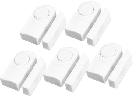 Mikikit Security for Home Office 5pcs Door Window Sensors Anti-theft Alarm Doorbell Chime Easy to Install