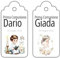 Set 65 Etichette Bomboniere Personalizzate – Nome, Data e Grafica – Ideali per Comunione, Battesimo, Matrimonio, Laurea – Cartoncino Martellato 6x3 cm – Made in Italy