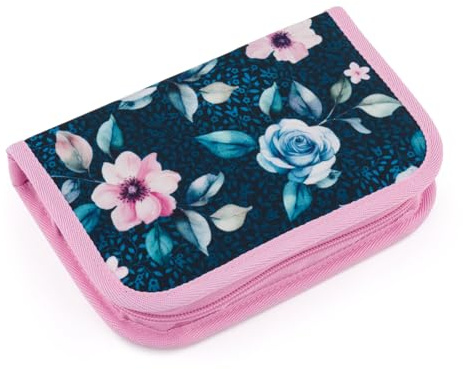 TOPGAL Penn - Federmäppchen für Mädchen/Kinder mit Zwei Klappen, gepolstert, mit Stundenplan und Gummischlaufen. (Penn 25003)