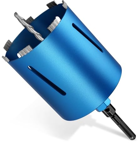 M22 Diamantbohrkrone Kernbohrer für Kernbohrgerät mit Turbo, inkl. SDS-Max, Ø 150mm, Gesamtlänge 200mm, Nass Trocken Dosenbohrer Dosensenker Diamant Bohrkrone Nassbohrkrone Trockenbohrkrone für Beton