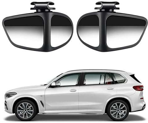 Blinde Spiegelspiegel 360 Grad einstellbar - Weitwinkelauto -Hilfs -Seitenspiegel 2 -Pack mit Kleberhalterung, Sicherheitsglas Rückblick für Umkehrungen, Spurwechsel, Parken, klare Sichtbarkeit für Dr