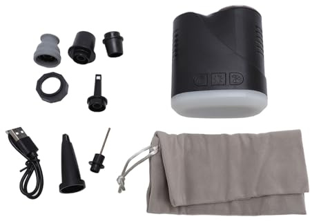 YolieraArt Electric Air Pump, Cordless Portable Ball Inflator and Deflator with Multiple Nozzles, for Sports Balls Air Mattresses Inflatable Toys, Battery Powered