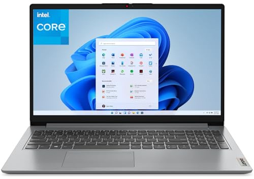 Lenovo 15.6 Laptop Computers for Business and Home, Intel Processor, 16GB DDR4 RAM, 512GB PCIe SSD, WiFi 6, Bluetooth 5.2, Student Study FHD Display, Type-C, HDMI, Webcam, Cloud Grey, Windows 11 Pro