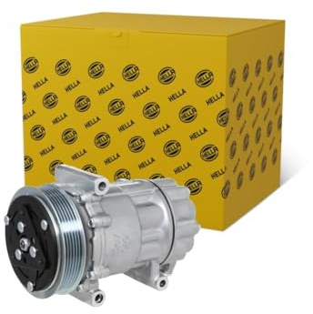 HELLA 8FK 366 201-691 Compressor, air conditioning - SD6V12 - 12V - R 134a - PAG 46 - 110ml - with magnetic clutch/with seal ring/with PAG compressor oil