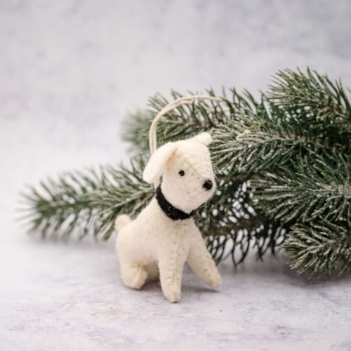 Arthur Cameron – Handmade Felt Dog Ornament – Luxury Traditional Christmas Decorations, Elegant Christmas Table Decoration and Timeless Christmas Décor