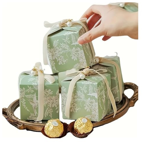 Geschenk Box 10PCS Hochzeit Pralinenschachtel Party Beste Box Mit Bändern Geburtstag