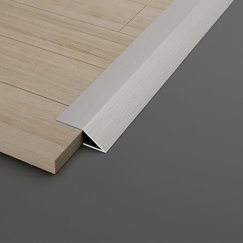 100cm/39in Metal Threshold Ramp Transition Strip for Doorways, Stainless Steel Thresholds Reducer, Floor Cover For Uneven Floor/Door/Carpet/Tile(Silver,1cm/0.39in)