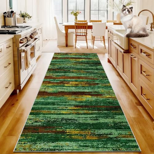 TFEHXYZU Läufer Teppich Flur 50 x 80 cm Küchenläufer rutschfeste Teppichläufer Flur Waschbar Küchenmatte Flurteppich Küchenteppich Fußmatte Groß Schmutzfangmatte Innen Teppich Läufer für Küche