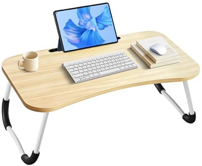 Bandeja para Cama, Plegable Desayuno Ergonómica 50x30x22cm Madera | Bandeja para cama y mesa plegable ergonómica, Mesa Plegable de Desayun portátil, ordenador y libros para leer en la cama