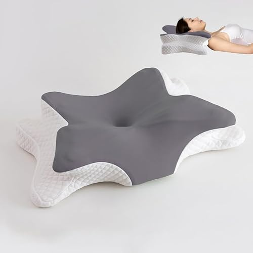 Oreiller Ergonomique Cervical, 3 en 1 Oreiller Memoire Forme, Oreiller Cervical, Coussin Ergonomique pour Les Dormeurs sur Le côté, Le Dos et Le Ventre, Coussin Memoire Forme, 65 x 40 x 10/12cm