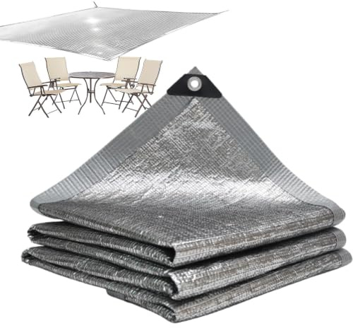 Tissu d'ombrage en aluminium - Protection solaire et brise-vue | Filet d'ombrage respirant en aluminium pour clôture, extérieur, jardin, arrière-cour, terrasse, balcon, serre