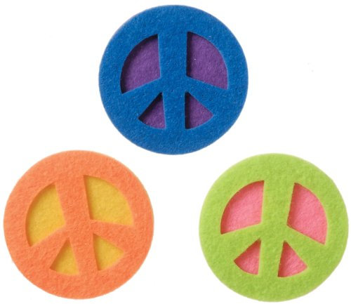 Darice 21 Stück Peace Symbol Filz Aufkleber