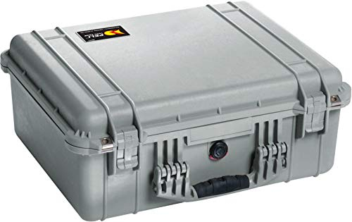 PELI 1550 Stabiler Case Koffer, IP67 Wasser- und Staubdicht, 33L Volumen, Ohne Schaum, Silber