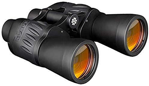 KONUS | Sporty 10x50 Schwarzes gummiertes Fernglas mit rubinroter Optik, Constant Focus, 10x50 Zoom