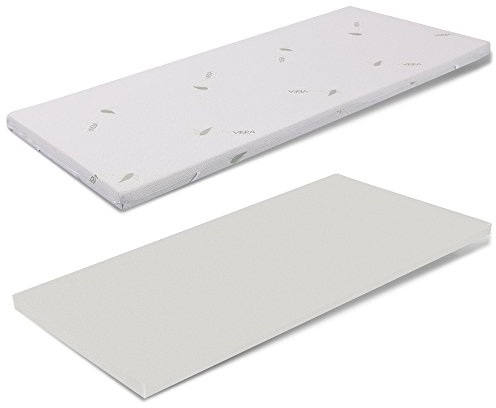 TOPPER CORRETTORE IN MEMORYFOAM PER MATERASSO SINGOLO 90x190 ALTEZZA 3 CM SFODERABILE ALOE VERA