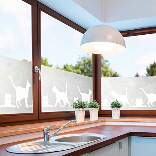 Fenster Sichtschutzfolie Katze, Folie für Sichtschutz am Fenster 14294