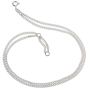 Fußkette Silber 2reihig (Panzerkette) - 2,2mm Breite, Länge 26 - echt 925 Silber