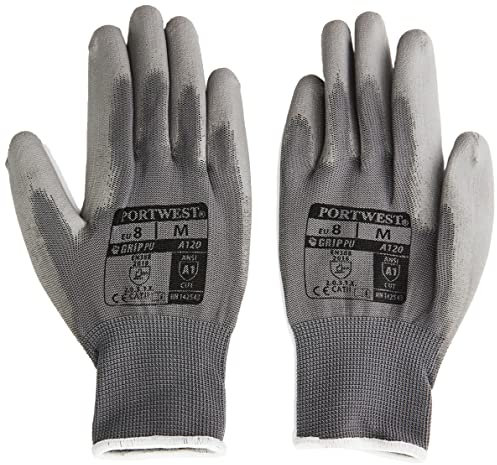 Portwest A120 Breathable PU Palm Glove Grey, Medium