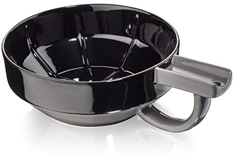 Fine Accoutrements Porcelain Shaving Lather Bowl black grey, 300 g